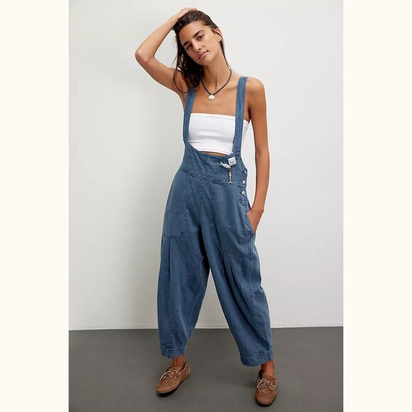Free People We The Free Felix Tapered Overalls Jumpsuit Pinafore S NEW 282351 - Picture 1 of 8